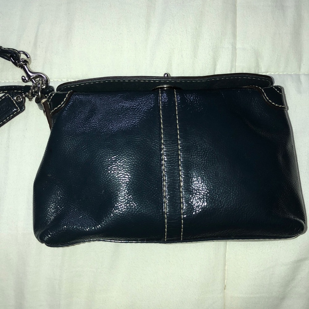 Navy blue coach wristlet (very spacious!!)